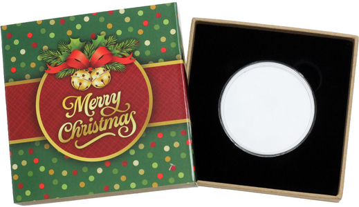 SilverTowne Natural Kraft Paper Gift Box with Merry Christmas Polka Dots Box Sleeve